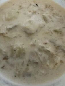 homemade fresh fish chowder with haddock